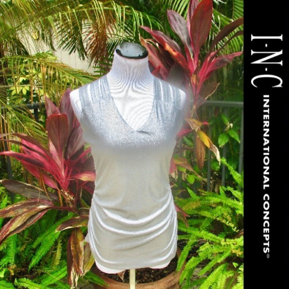 🍍3/$15🍍 INC International Concepts Silver Woven Strap Tank